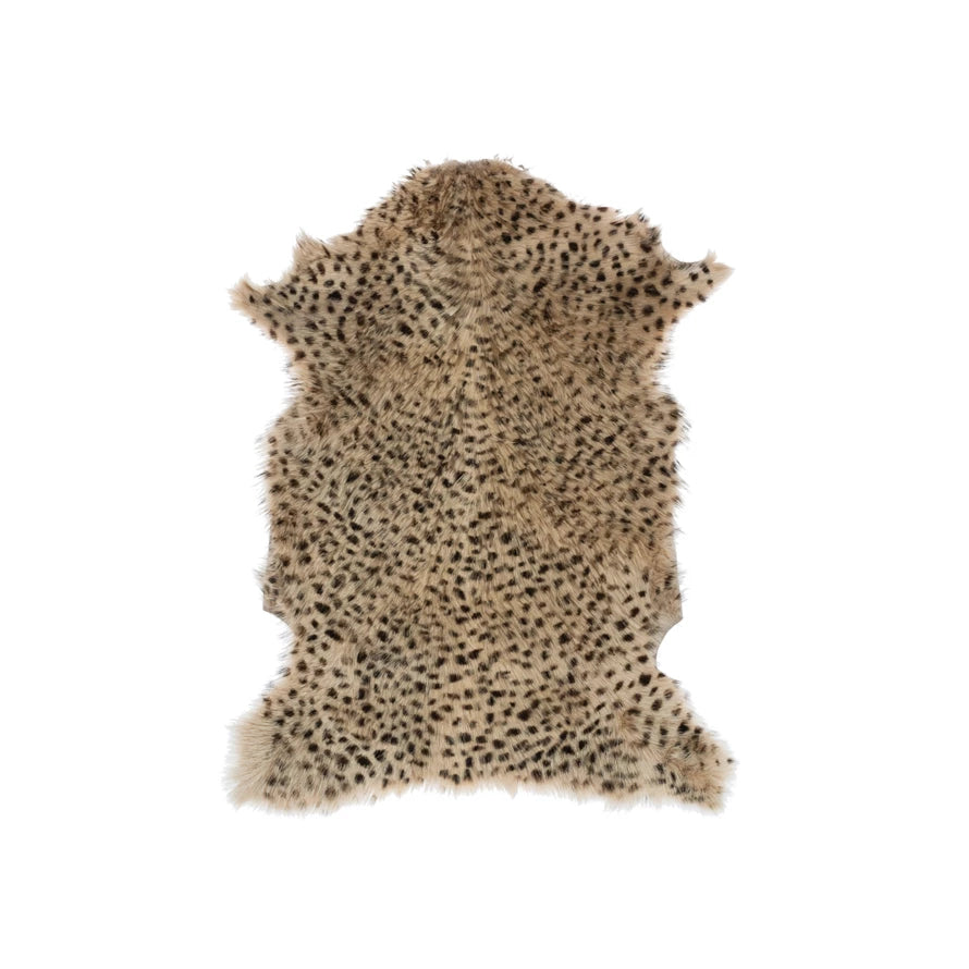 Leopard Print Goat Fur Rug