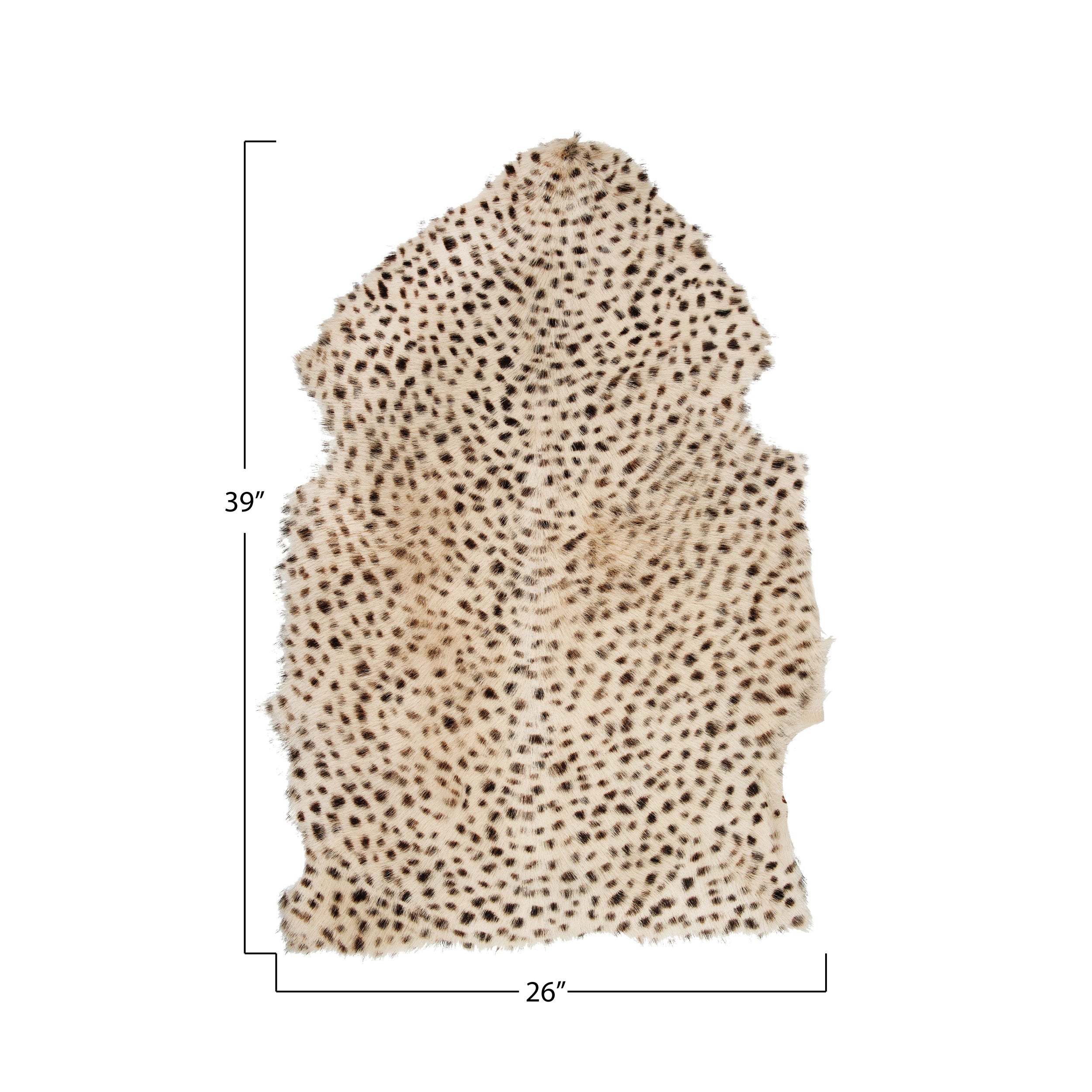 Leopard Print Goat Fur Rug