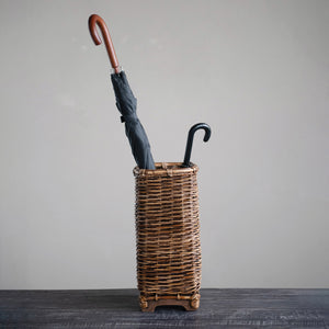 Hand-Woven Umbrella Basket