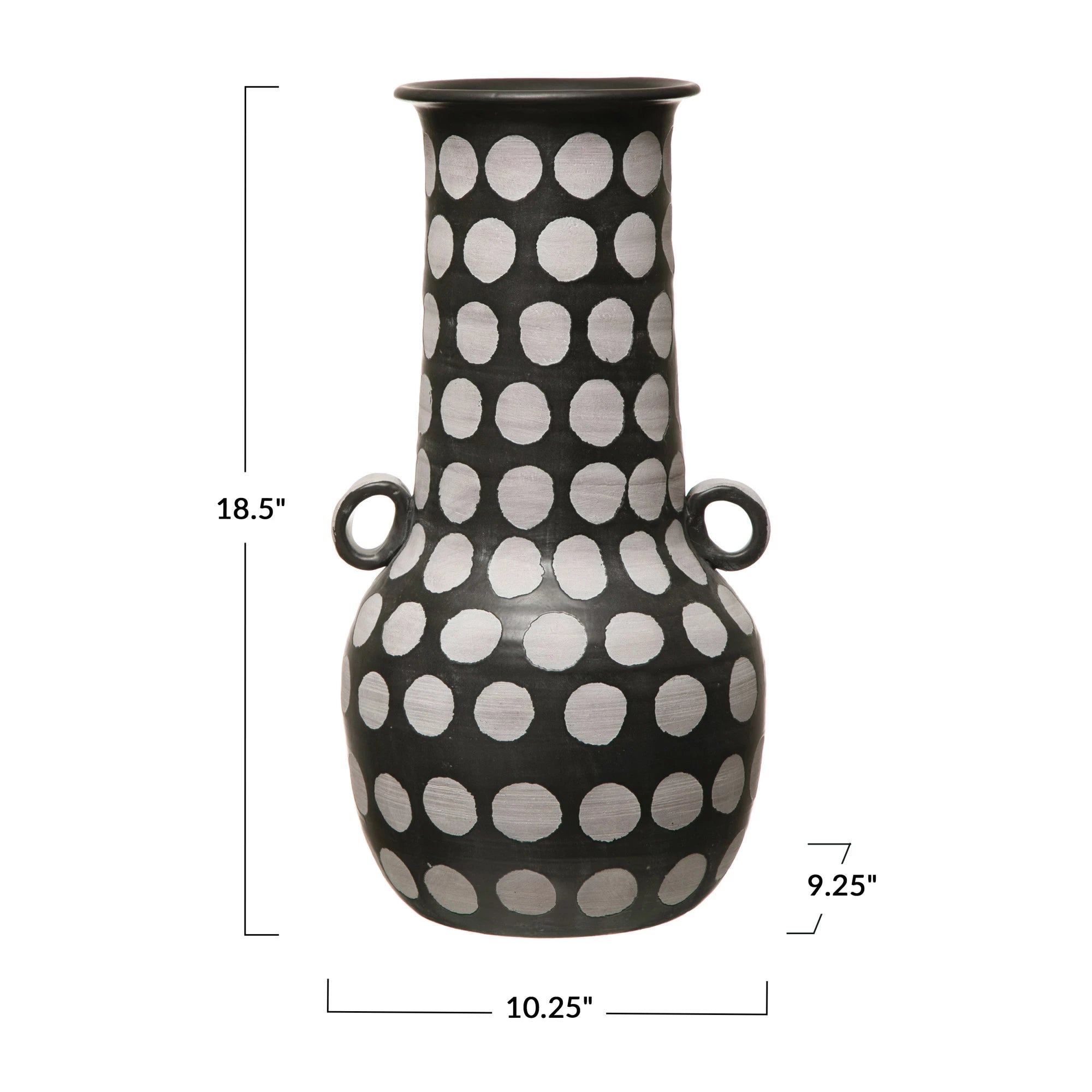 Polka-Dot Terracotta Vase
