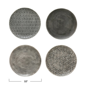 Hand-Stamped Stoneware Plate
