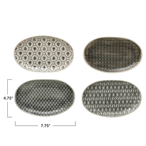 Hand-Stamped Stoneware Plate, Small