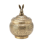 Hammered Brass Rabbit Vessel