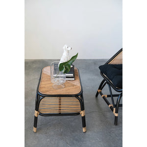 Hand-Woven Rattan Table
