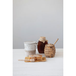 Stoneware Honey Jar + Dipper