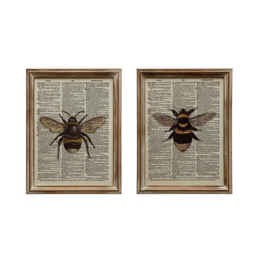 Framed Bee Book Print
