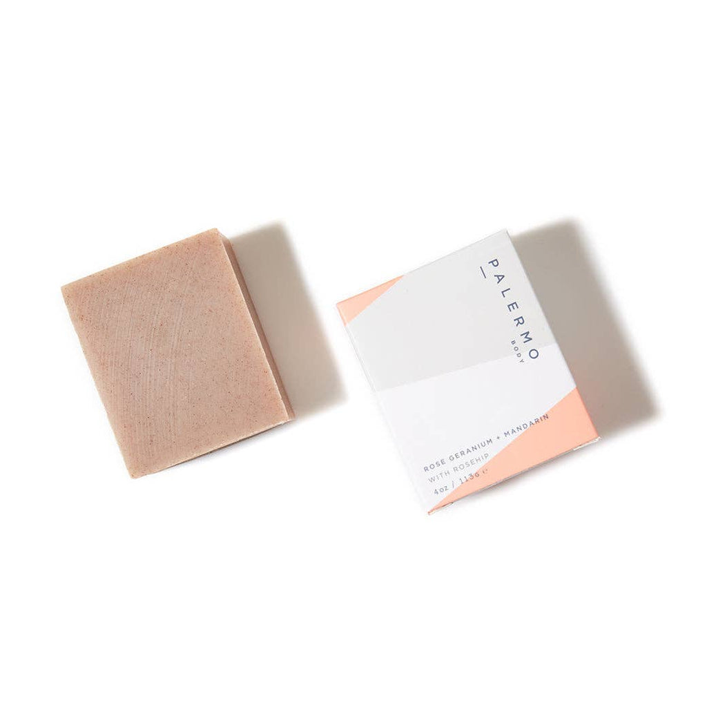 4oz | Rose Geranium + Mandarin with Rosehip Soap