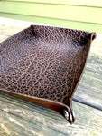 American Bison Chocolate Leather Valet Tray