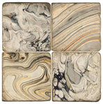 Marbleized Paper Tumbled Marble Coaster