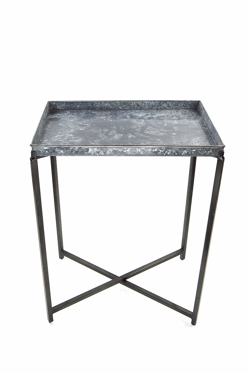Galvanized Metal Tray Table