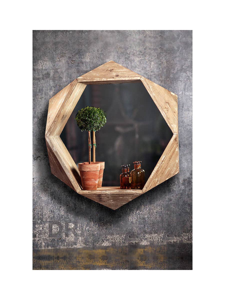 Wooden Quad Mirror